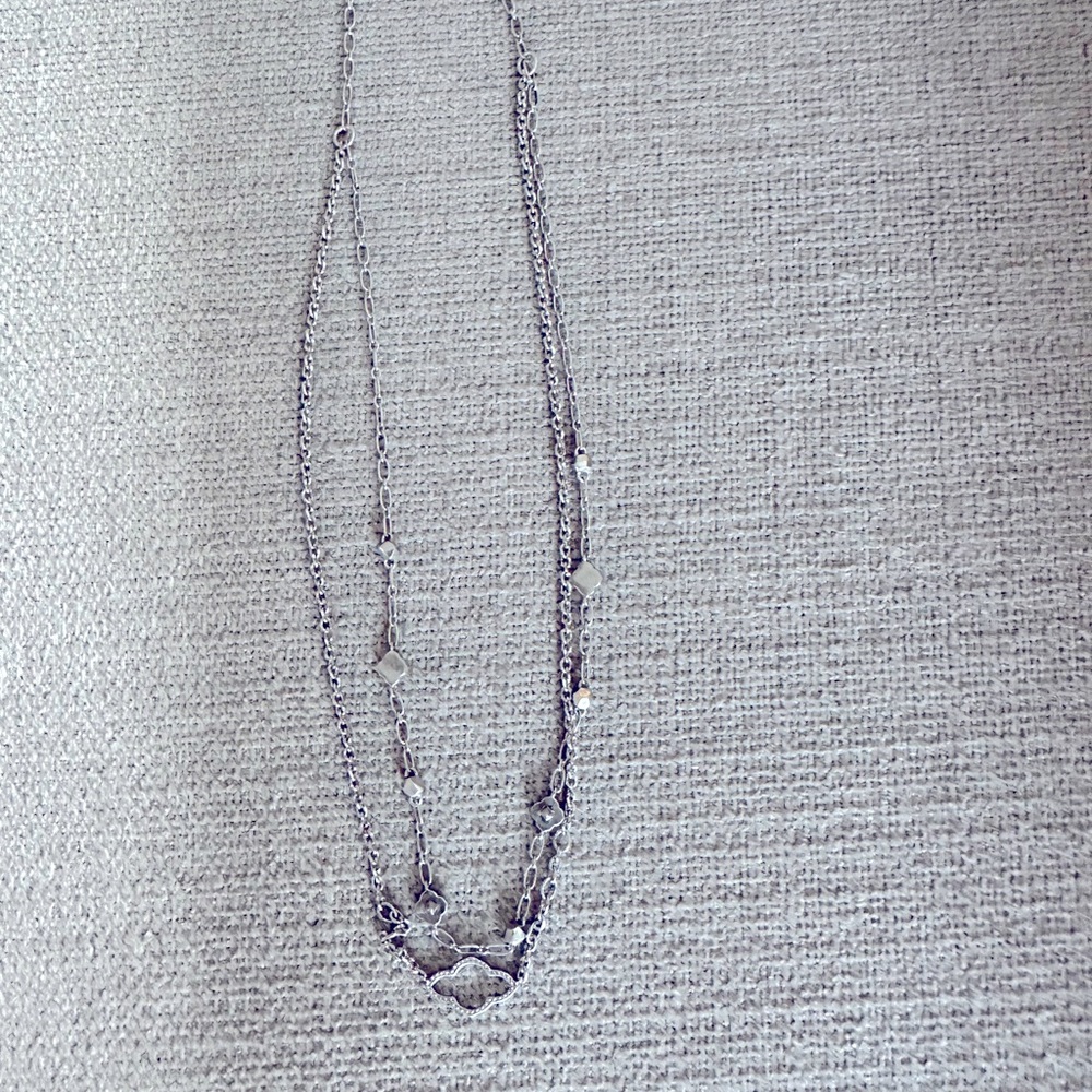 Kendra Scott multi strand necklace, silver tone